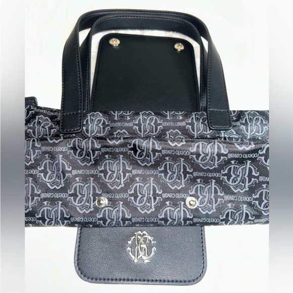 Roberto Cavalli Black and Gray Tote Bag. NWOT - Picture 7 of 9